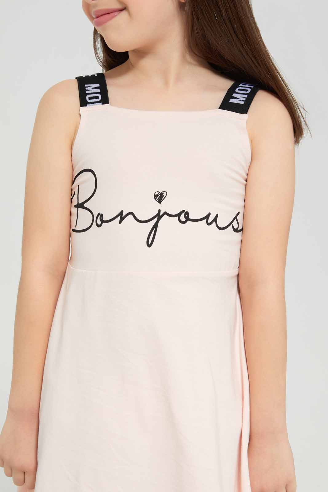 Girls Pink Strappy Dress