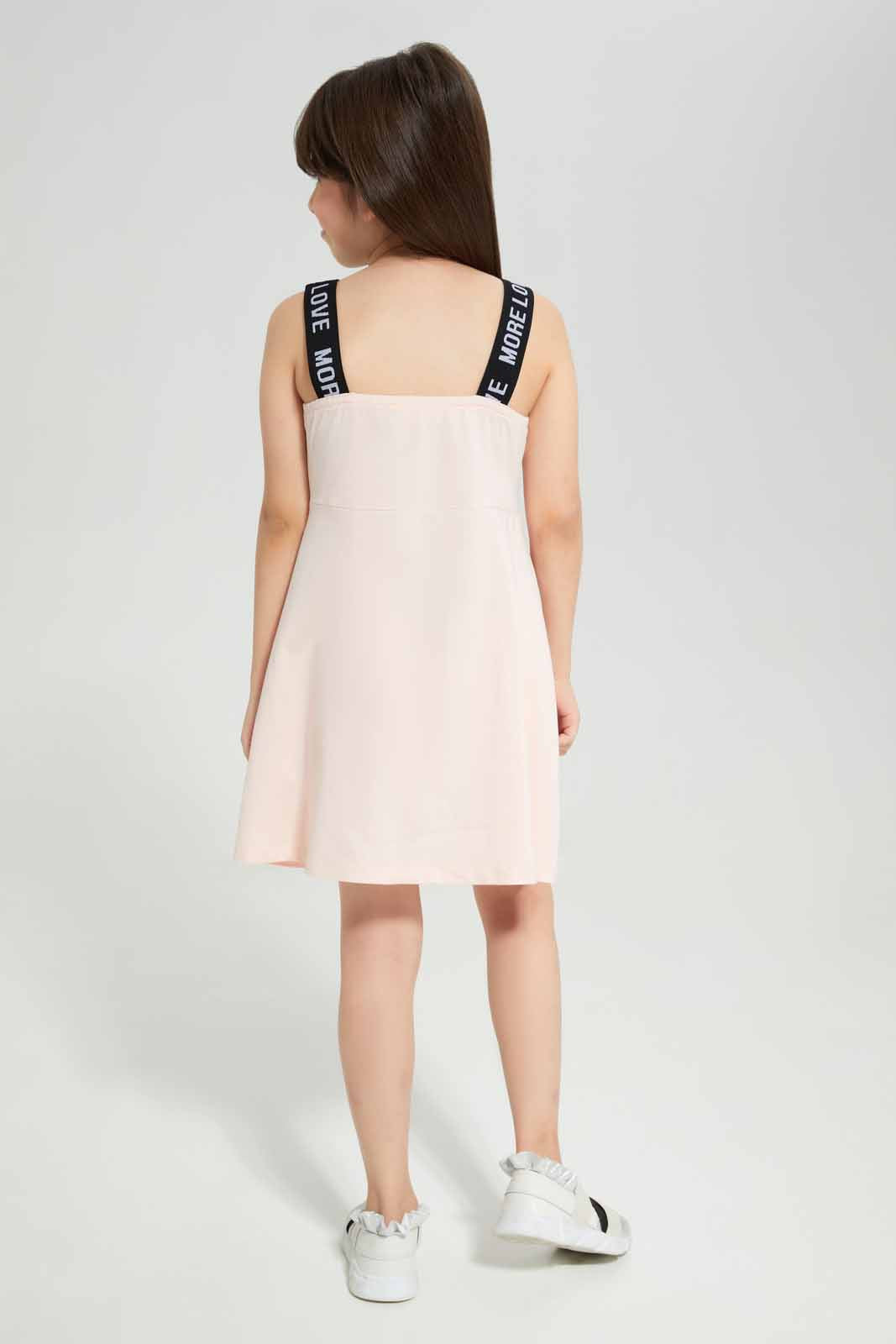 Girls Pink Strappy Dress