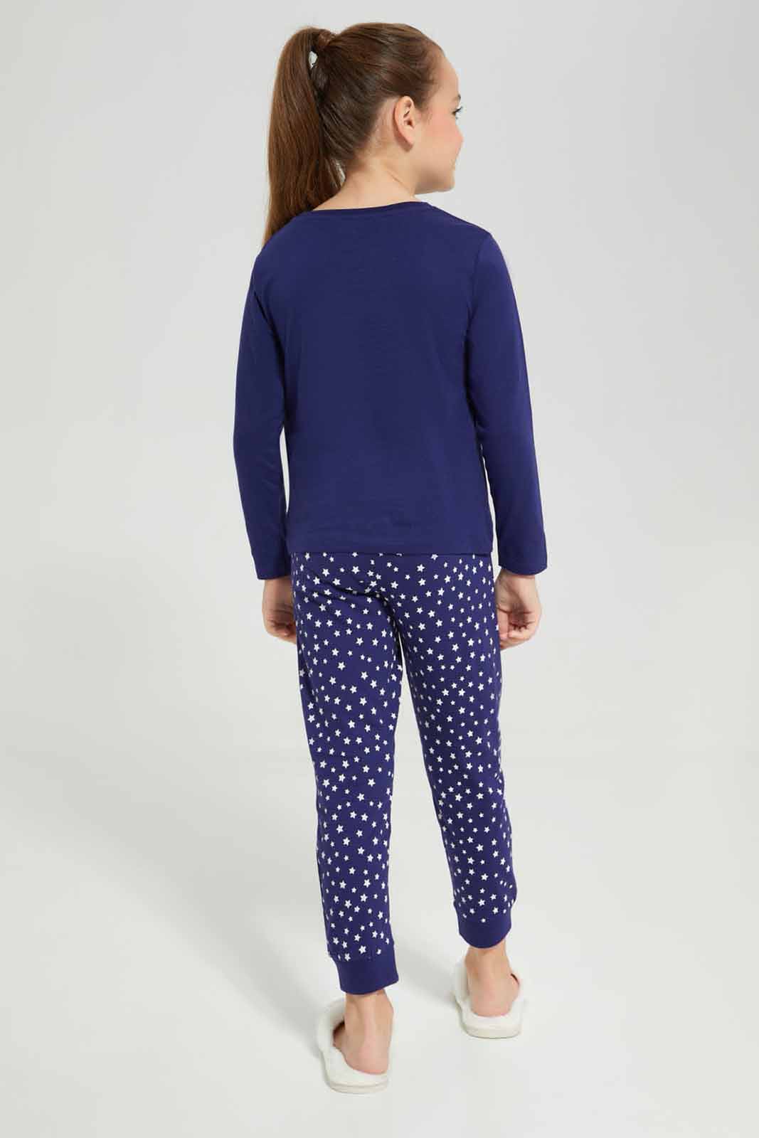 Girls Navy Stars Pyjama Set (2 Piece)