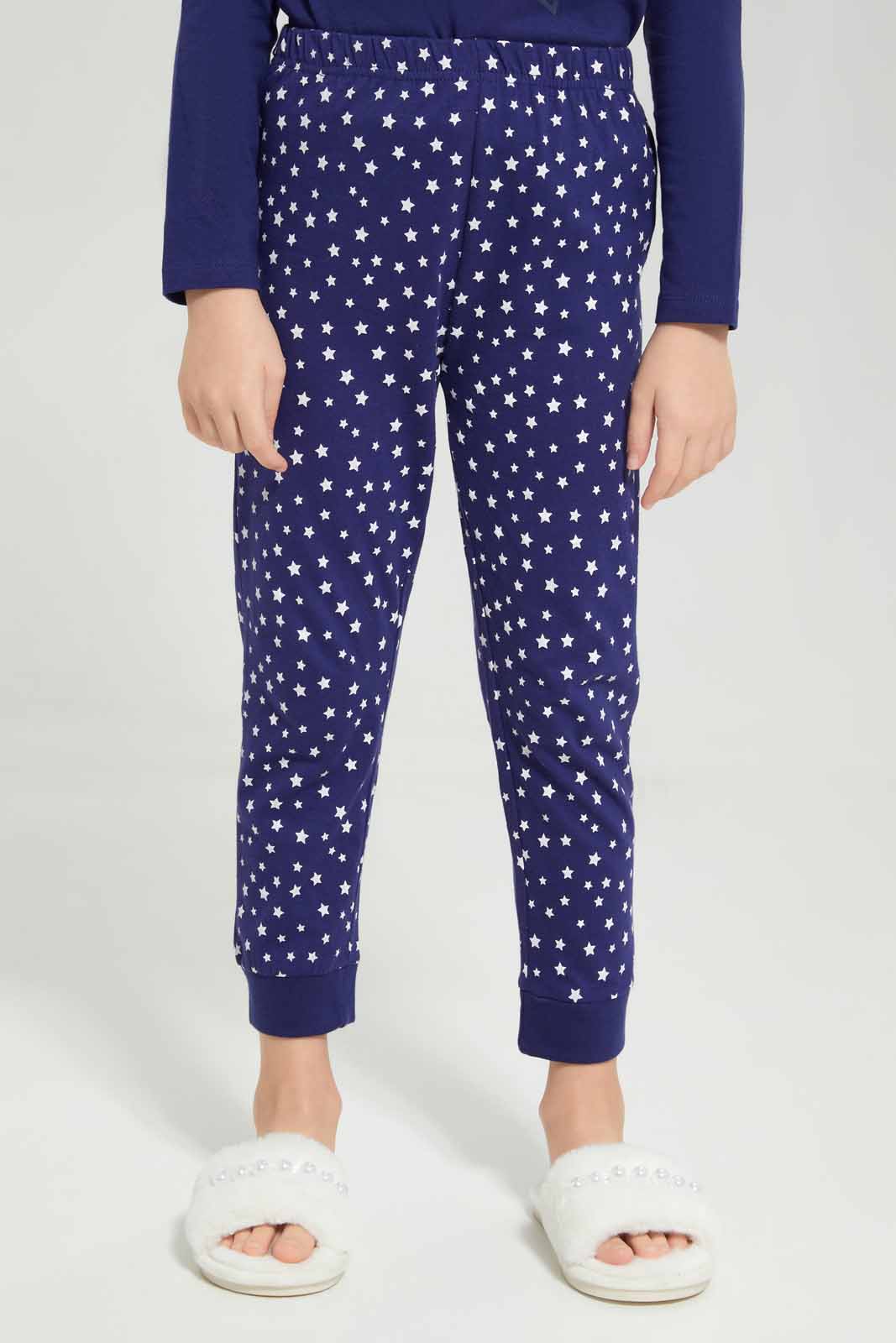 Girls Navy Stars Pyjama Set (2 Piece)