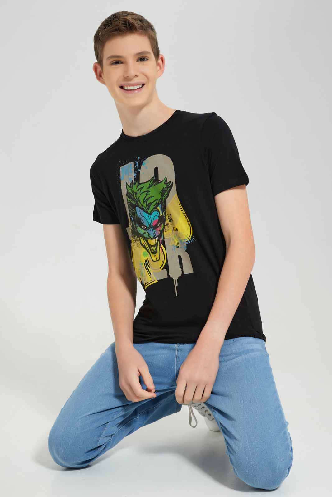 Redtag-Black-Panther-Tee-BSR-T-Shirts,-Category:T-Shirts,-Colour:Black,-Deals:New-In,-Filter:Senior-Boys-(8-to-14-Yrs),-New-In-BSR-APL,-Non-Sale,-Section:Boys-(0-to-14Yrs),-TBL,-W22A-Senior-Boys-9 to 14 Years