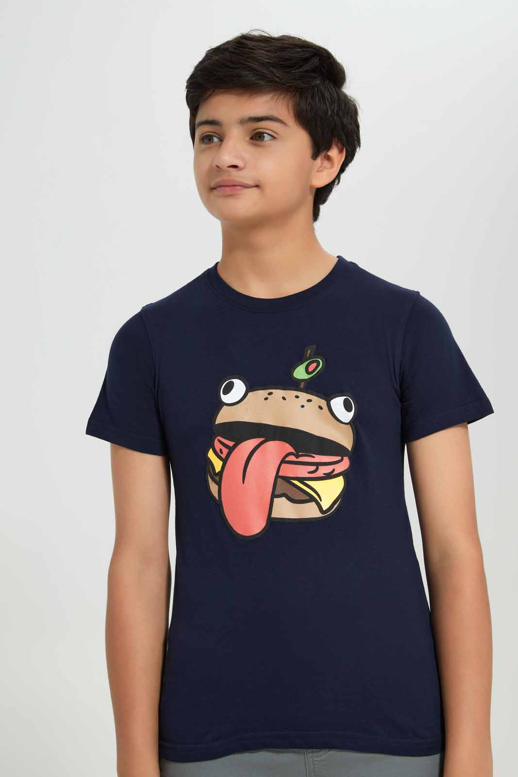 Redtag-Navy-Fortnite-Tee-BSR-T-Shirts,-Category:T-Shirts,-Colour:Navy,-Deals:New-In,-Filter:Senior-Boys-(8-to-14-Yrs),-New-In-BSR-APL,-Non-Sale,-Section:Boys-(0-to-14Yrs),-TBL,-W22A-Senior-Boys-9 to 14 Years