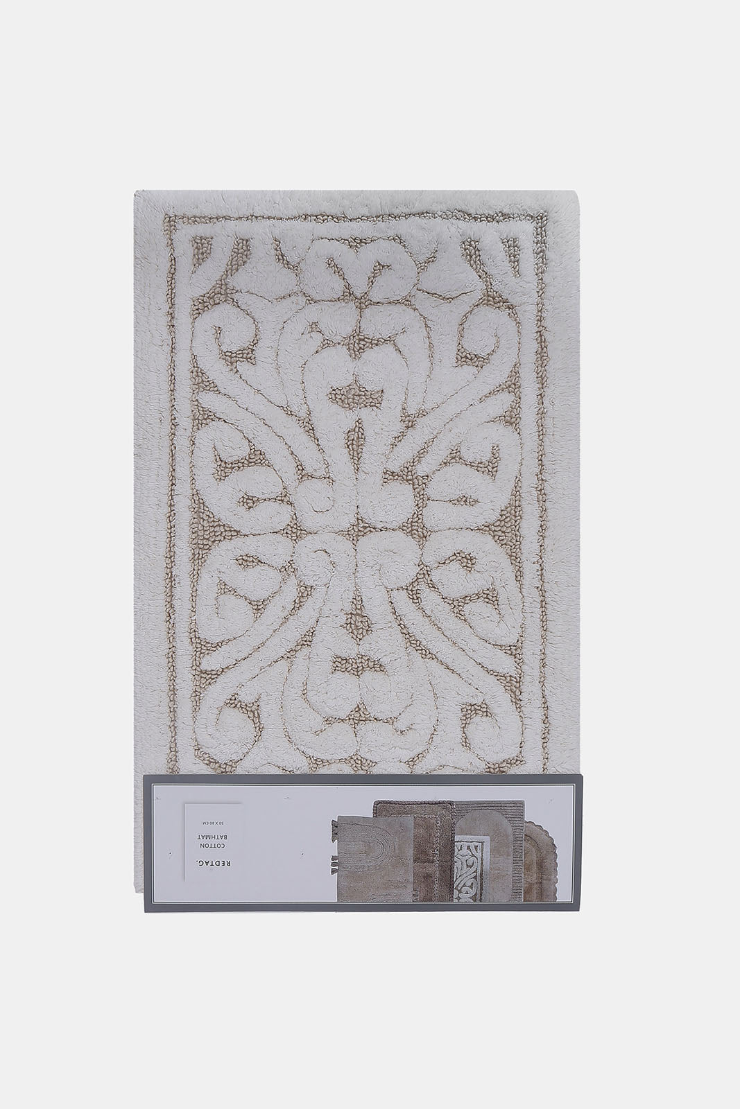 Redtag-Cream-Floral-Bath-Mat-Category:Bathmats,-Colour:Cream,-Deals:New-In,-Dept:Home,-Filter:Home-Bathroom,-HMW-BAC-Bath-Accessories,-New-In-HMW-BAC,-Non-Sale,-S23A,-Section:Homewares-Home-Bathroom-