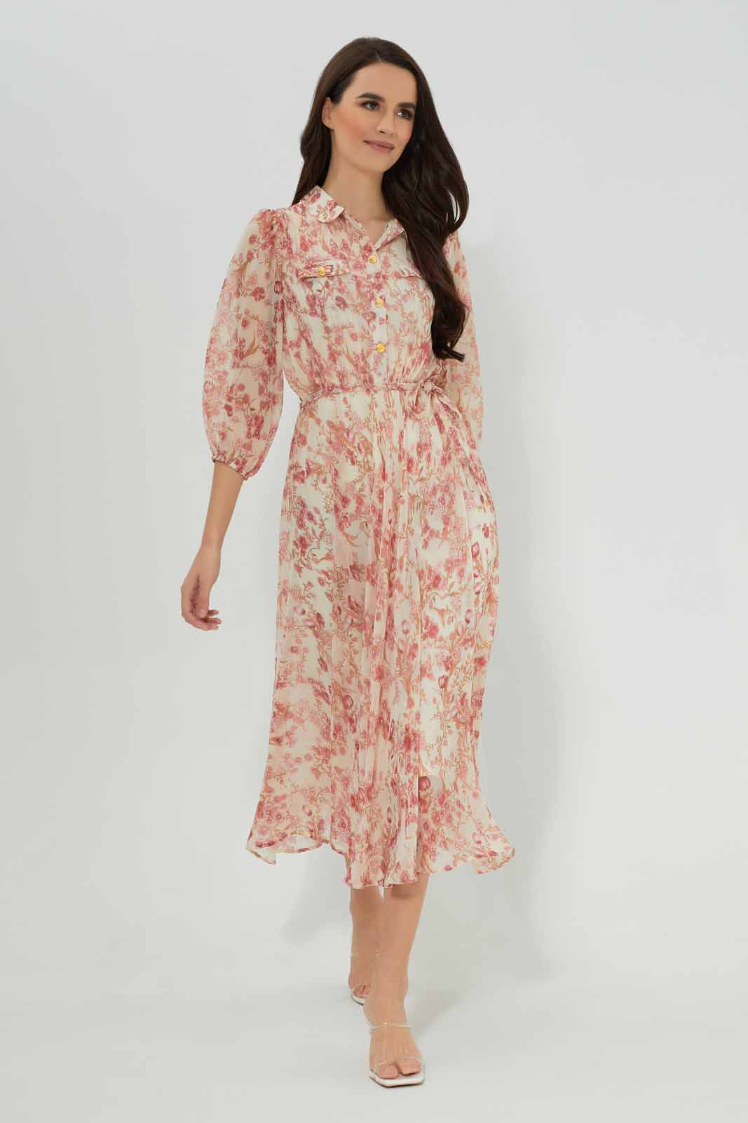 Redtag-Printed-Chiffon-Pleated-Dress-Category:Dresses,-Colour:Assorted,-Deals:New-In,-Filter:Women's-Clothing,-New-In-Women-APL,-Non-Sale,-Section:Women,-W22A,-Women-Dresses-Women's-