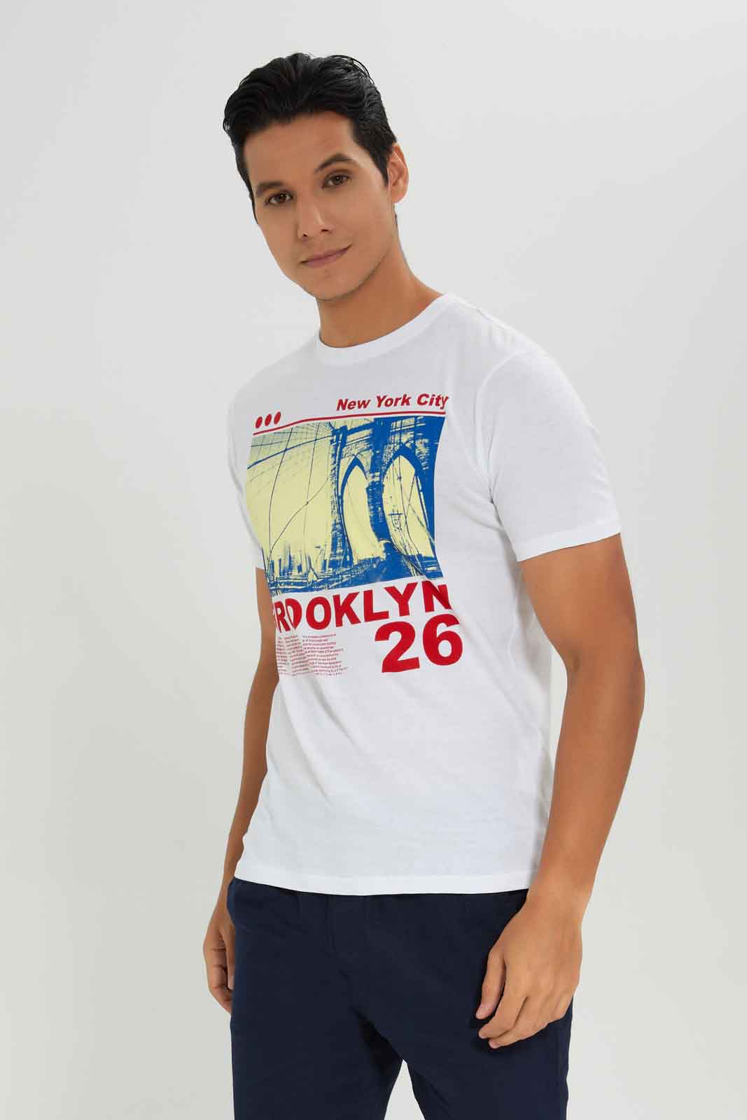Redtag-White-Graphic-Tee-Category:T-Shirts,-Colour:White,-Deals:New-In,-Dept:Menswear,-Filter:Men's-Clothing,-Men-T-Shirts,-New-In-Men-APL,-Non-Sale,-Section:Men,-TBL,-W22A-Men's-