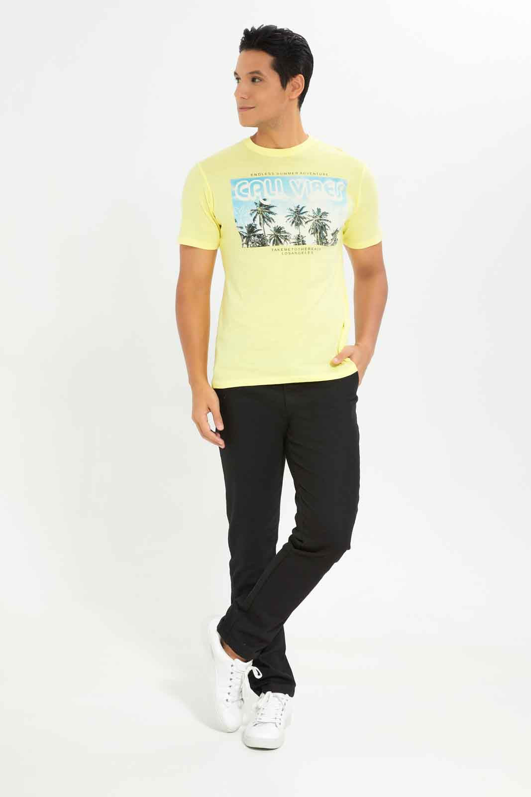 Redtag-Yellow-Graphic-Tee-Category:T-Shirts,-Colour:Yellow,-Deals:New-In,-Dept:Menswear,-Filter:Men's-Clothing,-Men-T-Shirts,-New-In-Men-APL,-Non-Sale,-Section:Men,-TBL,-W22A-Men's-