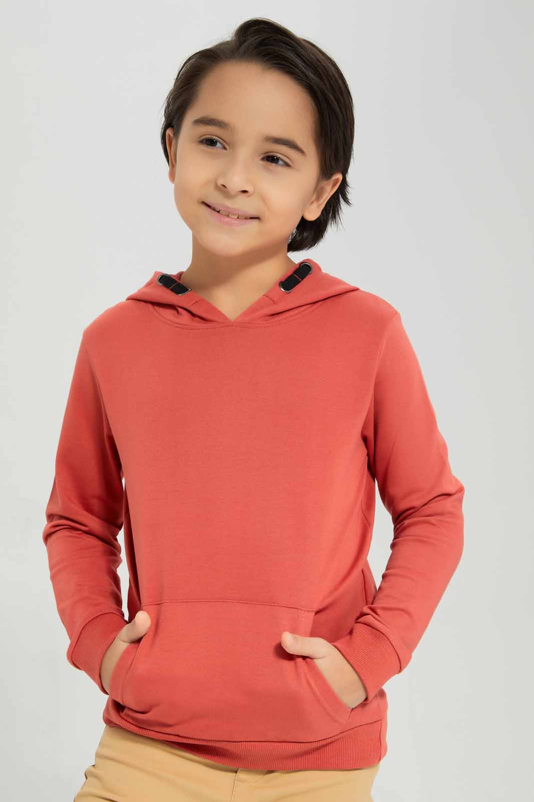 Boys Burgundy Hooded Sweatshirt