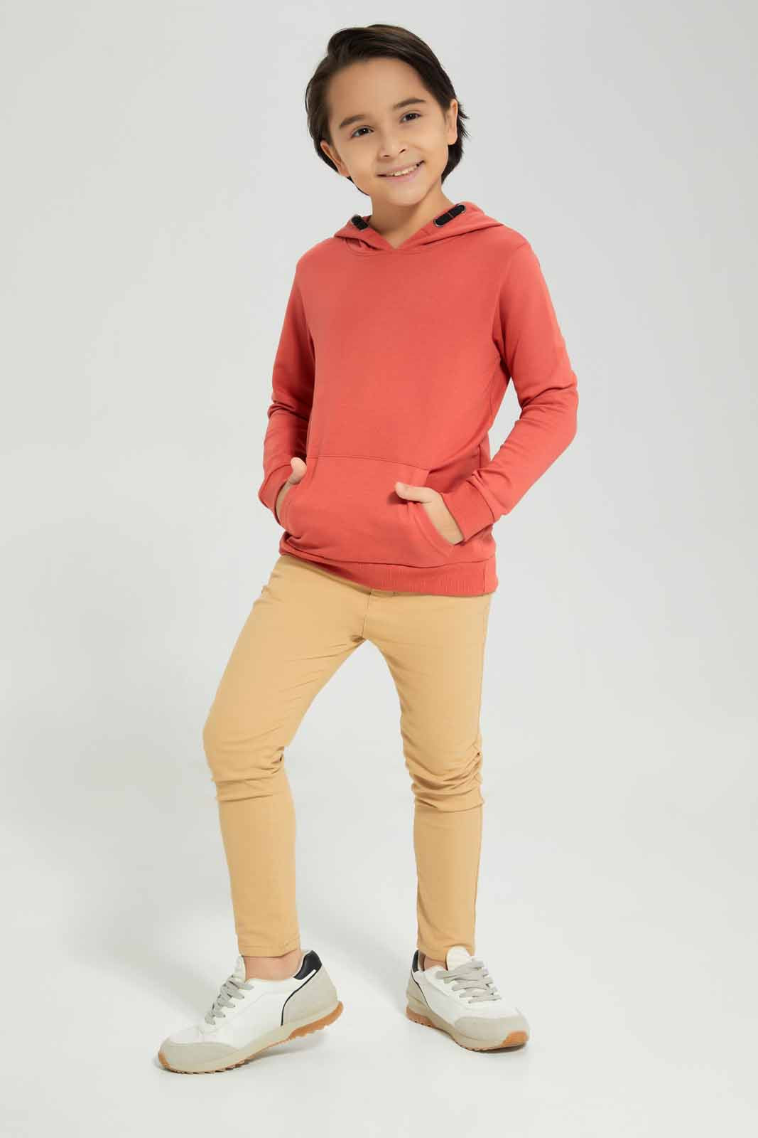 Boys Burgundy Hooded Sweatshirt
