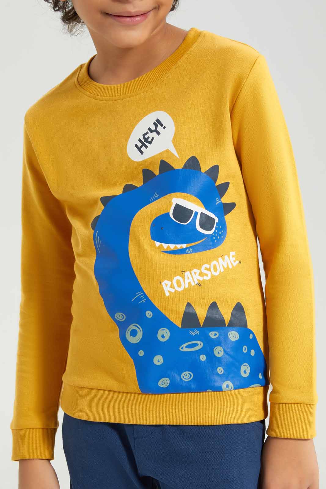Redtag-Yellow-Crew-Neck-Printed-Sweatshirt-BOY-Sweatshirts,-Category:Sweatshirts,-Colour:Yellow,-Deals:New-In,-Filter:Boys-(2-to-8-Yrs),-New-In-BOY-APL,-Non-Sale,-Section:Boys-(0-to-14Yrs),-TBL,-W22B-Boys-2 to 8 Years