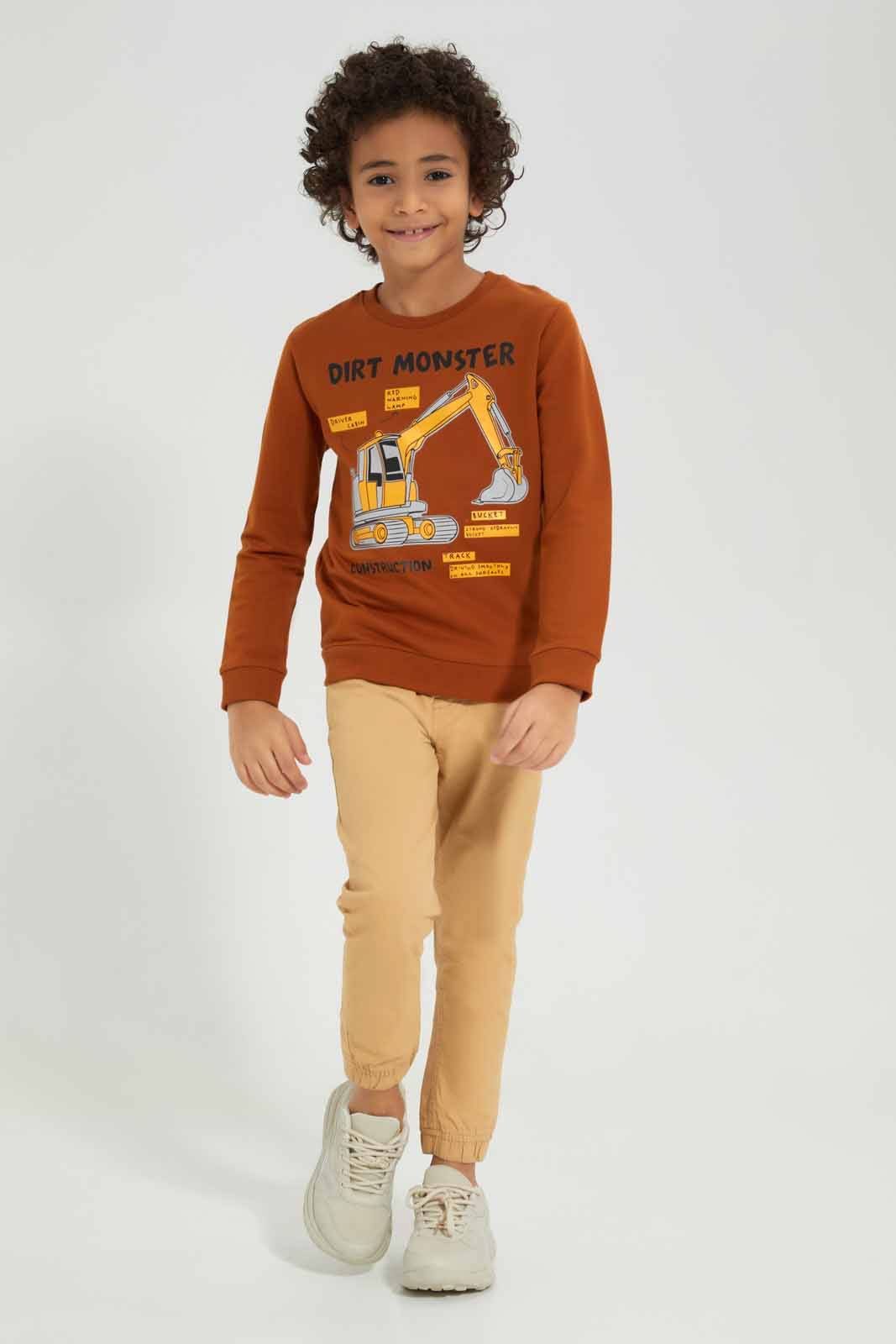 Redtag-Brown-Crew-Neck-Printed-Sweatshirt-BOY-Sweatshirts,-Category:Sweatshirts,-Colour:Brown,-Deals:New-In,-Filter:Boys-(2-to-8-Yrs),-New-In-BOY-APL,-Non-Sale,-Section:Boys-(0-to-14Yrs),-TBL,-W22B-Boys-2 to 8 Years