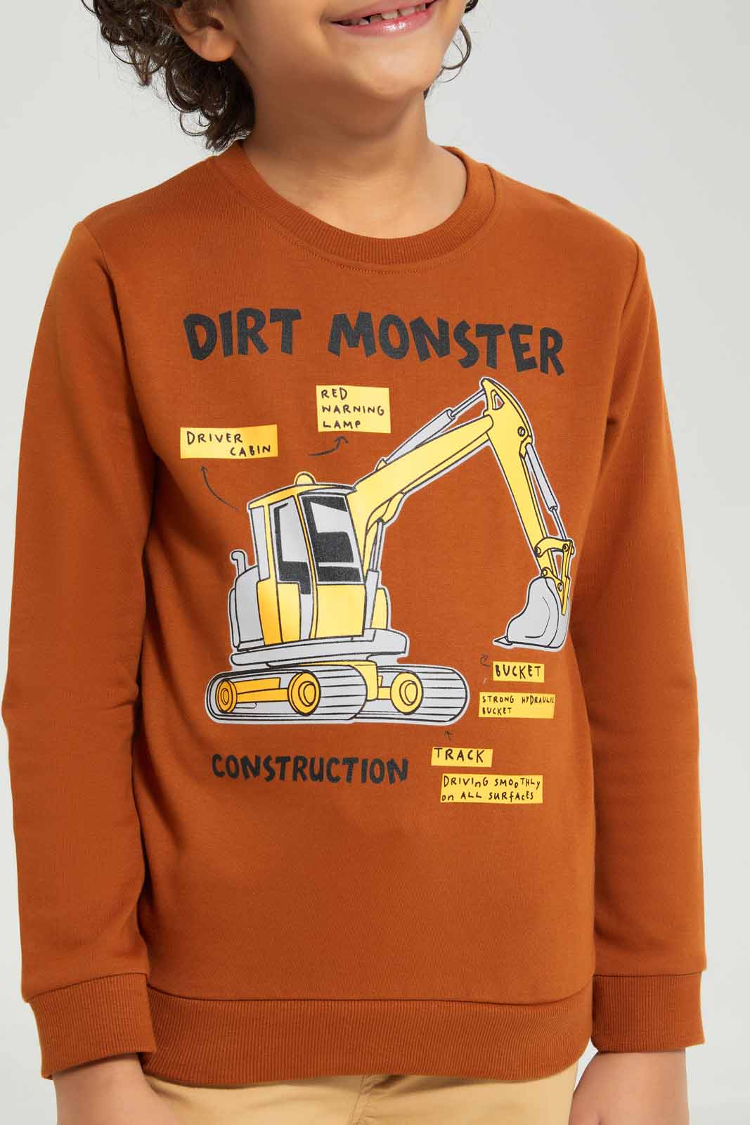 Redtag-Brown-Crew-Neck-Printed-Sweatshirt-BOY-Sweatshirts,-Category:Sweatshirts,-Colour:Brown,-Deals:New-In,-Filter:Boys-(2-to-8-Yrs),-New-In-BOY-APL,-Non-Sale,-Section:Boys-(0-to-14Yrs),-TBL,-W22B-Boys-2 to 8 Years