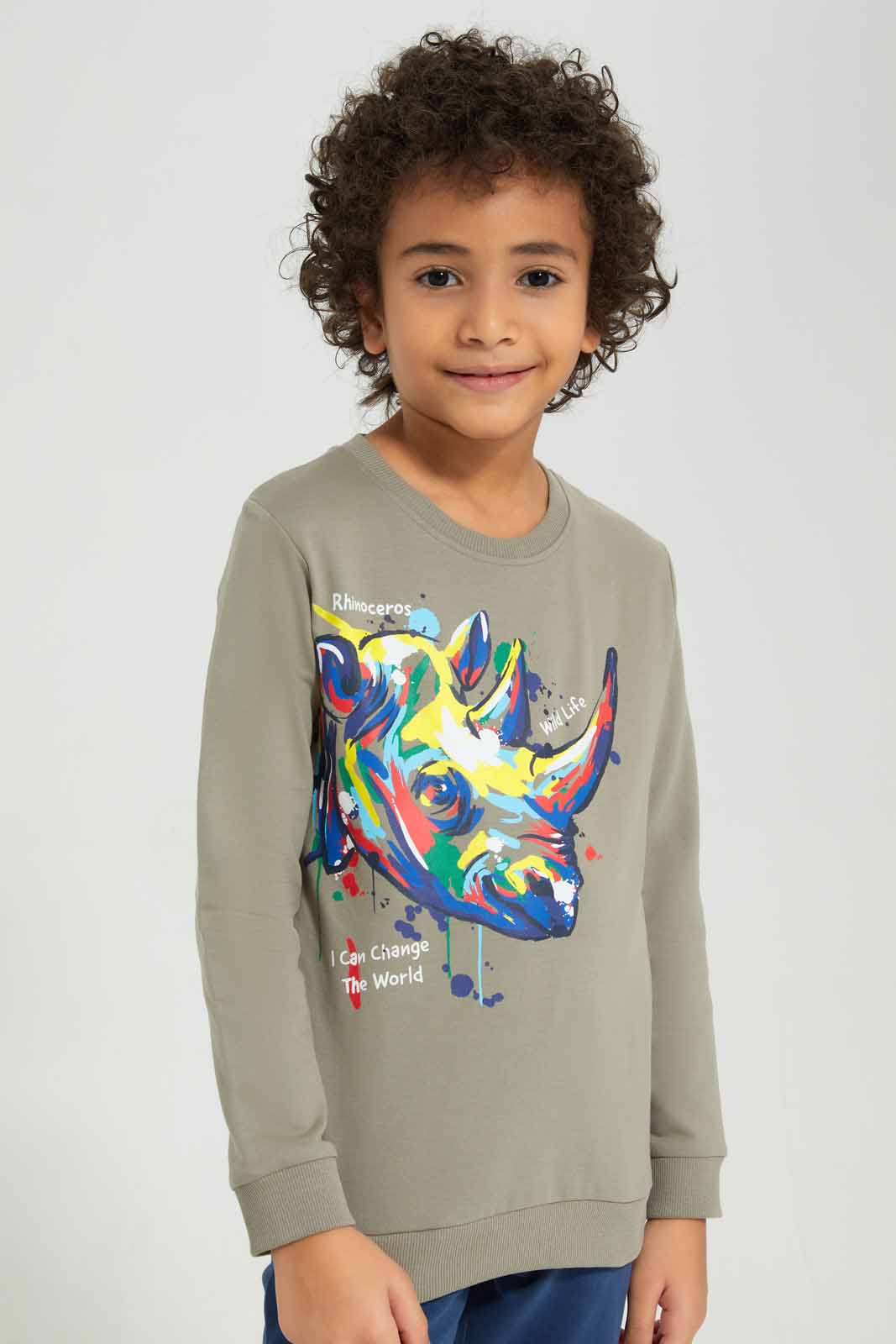 Redtag-Olive-Crew-Neck-Printed-Sweatshirt-BOY-Sweatshirts,-Category:Sweatshirts,-Colour:Olive,-Deals:New-In,-Filter:Boys-(2-to-8-Yrs),-New-In-BOY-APL,-Non-Sale,-Section:Boys-(0-to-14Yrs),-TBL,-W22B-Boys-2 to 8 Years