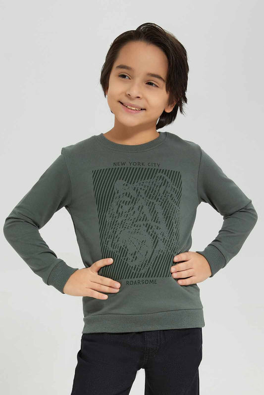Redtag-Green-Crew-Neck-Printed-Sweatshirt-BOY-Sweatshirts,-Category:Sweatshirts,-Colour:Green,-Deals:New-In,-Filter:Boys-(2-to-8-Yrs),-New-In-BOY-APL,-Non-Sale,-Section:Boys-(0-to-14Yrs),-TBL,-W22B-Boys-2 to 8 Years