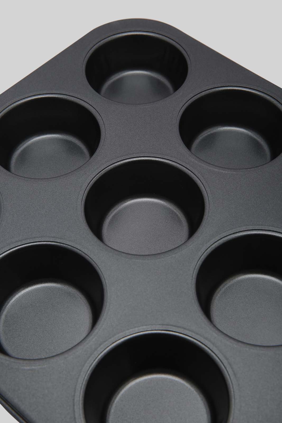 Redtag-Grey-12Cups-Muffin-Pan-Category:Bakeware,-Colour:Grey,-Deals:New-In,-Dept:Home,-Filter:Home-Dining,-HMW-DIN-Cookware,-New-In-HMW-DIN,-Non-Sale,-Section:Homewares,-W22B-Home-Dining-