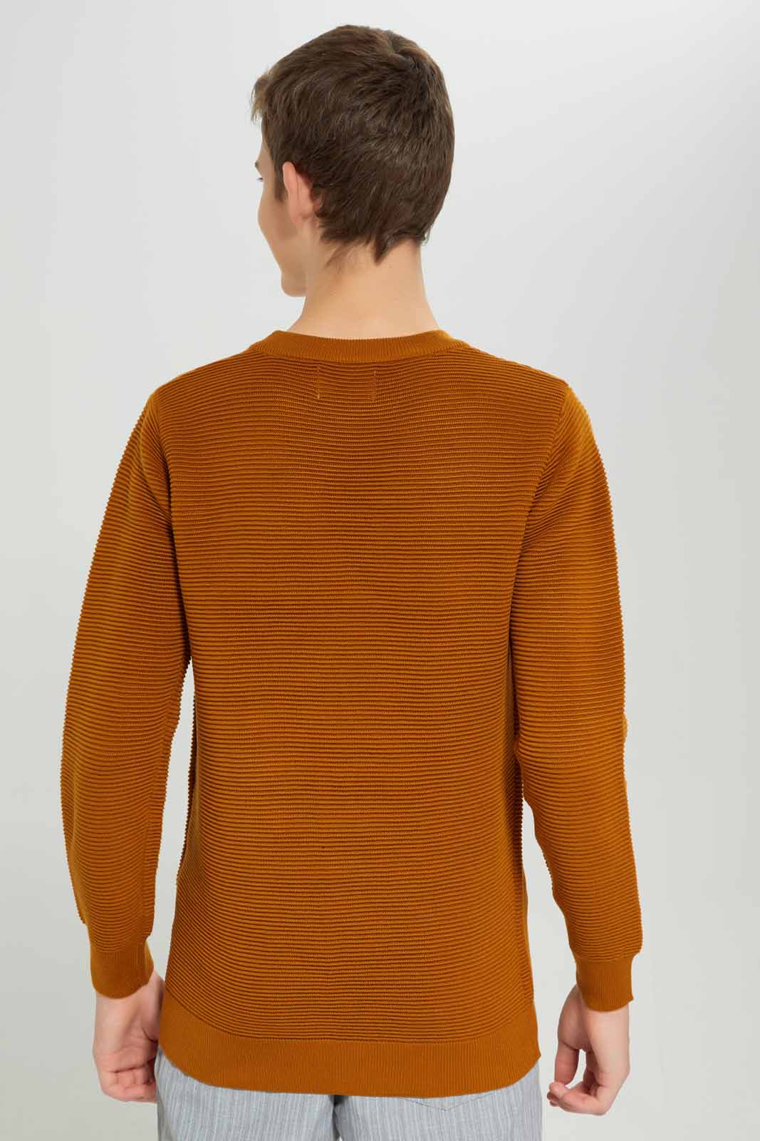Redtag-Mustard-Jacquard-Pullover-BSR-Pullovers,-Category:Pullovers,-Colour:Mustard,-Deals:New-In,-Dept:Boys,-Filter:Senior-Boys-(8-to-14-Yrs),-New-In-BSR-APL,-Non-Sale,-Section:Boys-(0-to-14Yrs),-W22B-Senior-Boys-9 to 14 Years