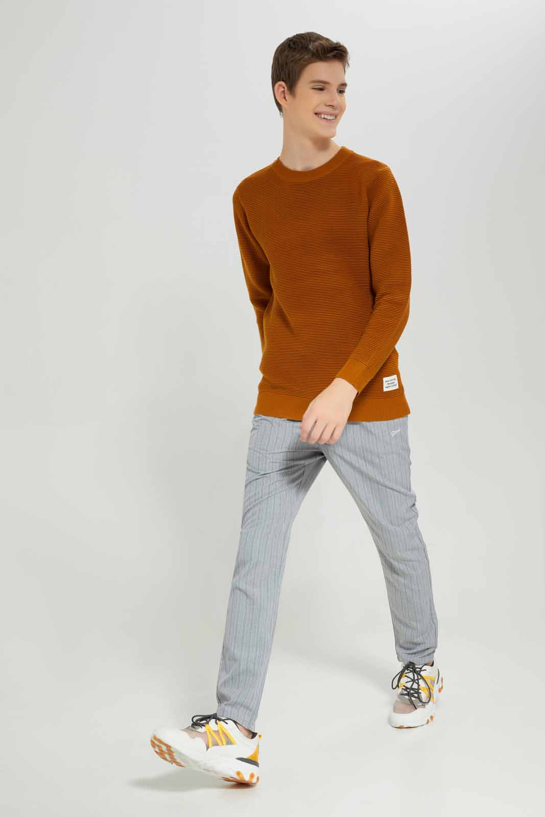 Redtag-Mustard-Jacquard-Pullover-BSR-Pullovers,-Category:Pullovers,-Colour:Mustard,-Deals:New-In,-Dept:Boys,-Filter:Senior-Boys-(8-to-14-Yrs),-New-In-BSR-APL,-Non-Sale,-Section:Boys-(0-to-14Yrs),-W22B-Senior-Boys-9 to 14 Years