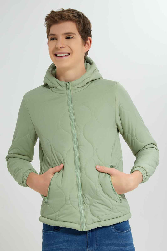 Redtag-Olive-EHW-Quilted-Jacket-BSR-Jackets,-Category:Jackets,-Colour:Olive,-Deals:New-In,-Dept:Boys,-EHW,-Filter:Senior-Boys-(8-to-14-Yrs),-New-In-BSR-APL,-Non-Sale,-Section:Boys-(0-to-14Yrs),-W22B-Senior-Boys-9 to 14 Years