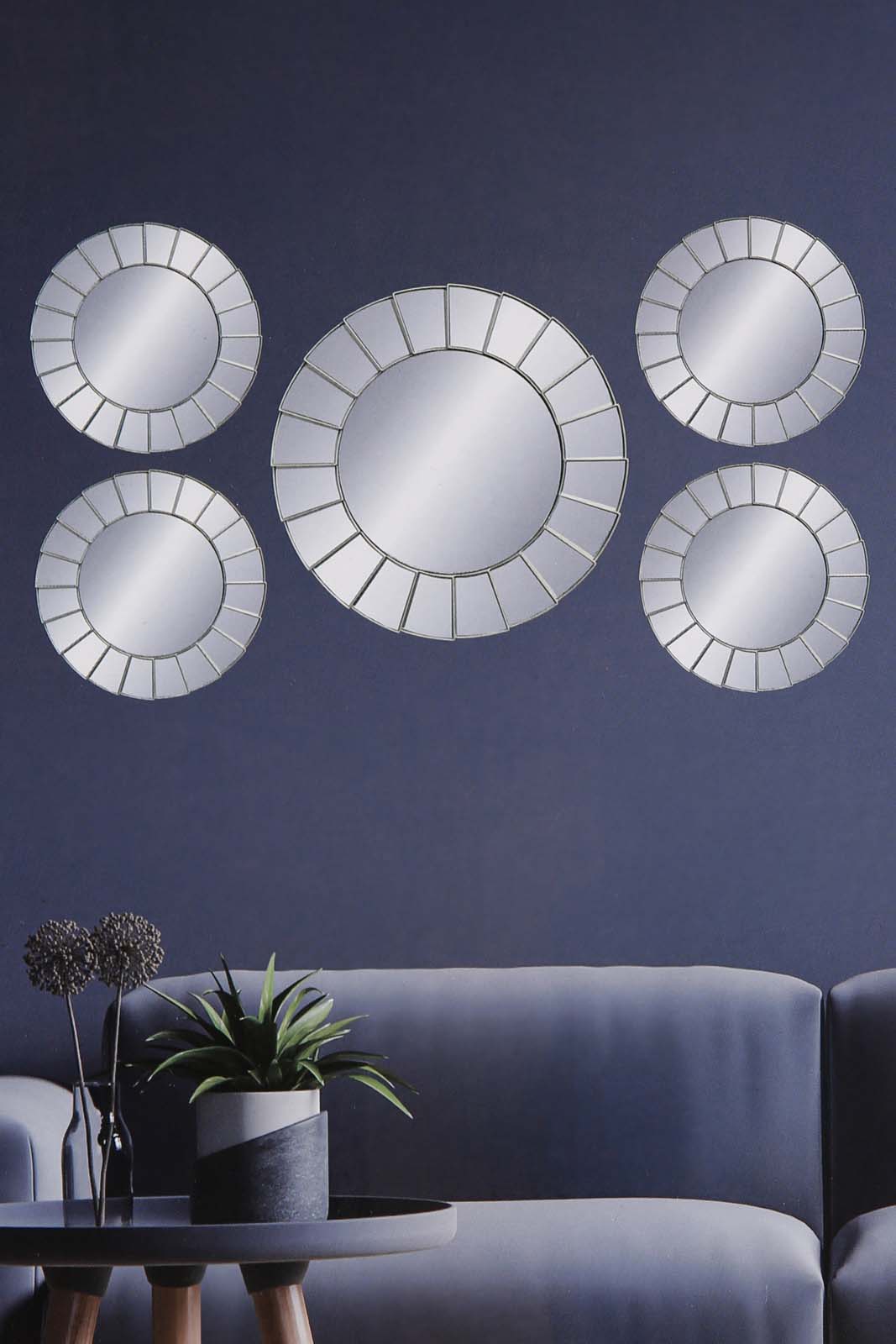 Redtag-Gold-Round-Decorative-Mirror-Set(5Piece)-Category:Mirrors,-Colour:Gold,-Deals:New-In,-Dept:Home,-Filter:Home-Decor,-HMW-HOM-Wall-Decor-&-Mirrors,-New-In-HMW-HOM,-Non-Sale,-Section:Homewares,-W22A-Home-Decor-
