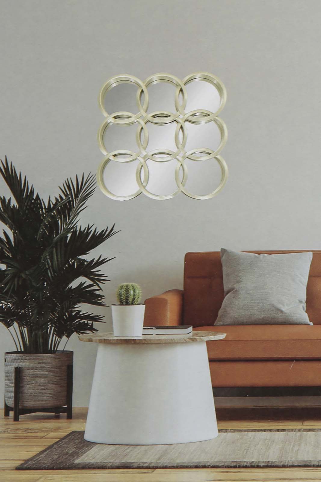 Redtag-Gold-Round-Pattern-Mirror-Category:Mirrors,-Colour:Gold,-Deals:New-In,-Dept:Home,-Filter:Home-Decor,-HMW-HOM-Wall-Decor-&-Mirrors,-New-In-HMW-HOM,-Non-Sale,-Section:Homewares,-W22A-Home-Decor-