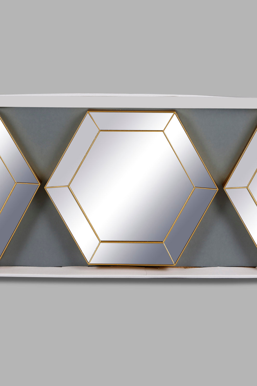 Redtag-Gold-Hexagon-Mirror-Set(3-Piece)-Category:Mirrors,-Colour:Gold,-Deals:New-In,-Dept:Home,-Filter:Home-Decor,-HMW-HOM-Wall-Decor-&-Mirrors,-New-In-HMW-HOM,-Non-Sale,-Section:Homewares,-W22A-Home-Decor-