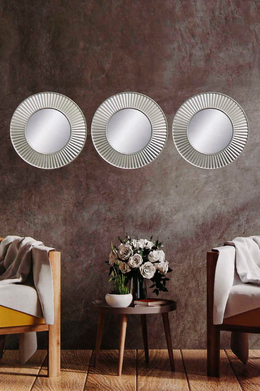 Redtag-Gold-Round-Decorative-Mirror-Set(3-Piece)-Category:Mirrors,-Colour:Gold,-Deals:New-In,-Dept:Home,-Filter:Home-Decor,-HMW-HOM-Wall-Decor-&-Mirrors,-New-In-HMW-HOM,-Non-Sale,-Section:Homewares,-W22A-Home-Decor-