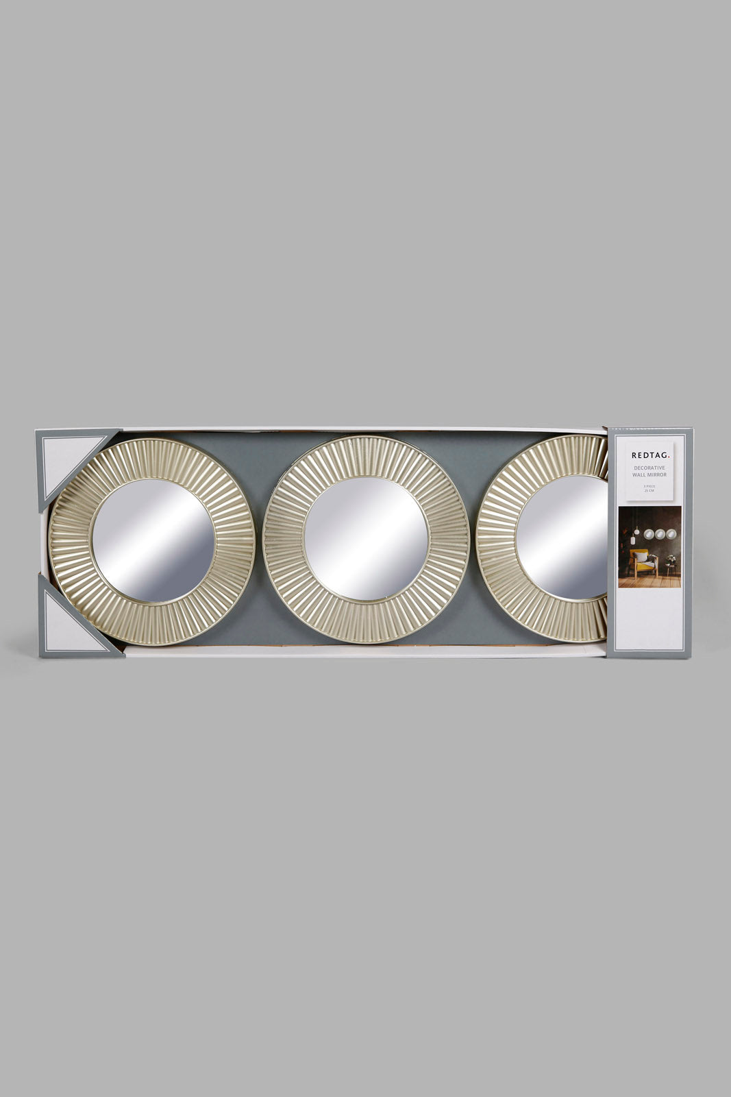 Redtag-Gold-Round-Decorative-Mirror-Set(3-Piece)-Category:Mirrors,-Colour:Gold,-Deals:New-In,-Dept:Home,-Filter:Home-Decor,-HMW-HOM-Wall-Decor-&-Mirrors,-New-In-HMW-HOM,-Non-Sale,-Section:Homewares,-W22A-Home-Decor-