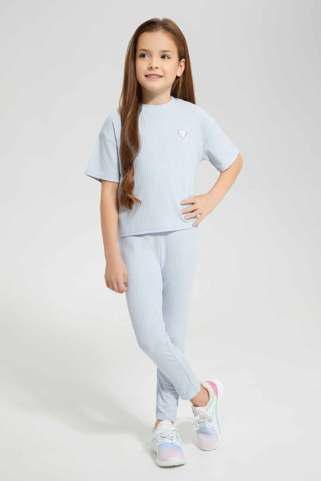 Redtag-Charcoal-Loungewear-LS-Rib-Peplum-Tee-Category:Sweatshirts,-Colour:Charcoal,-Deals:New-In,-Filter:Girls-(2-to-8-Yrs),-GIR-Sweatshirts,-New-In-GIR-APL,-Non-Sale,-Section:Girls-(0-to-14Yrs),-W22A-Girls-2 to 8 Years