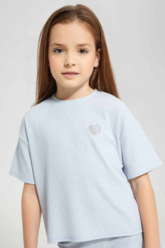 Redtag-Charcoal-Loungewear-LS-Rib-Peplum-Tee-Category:Sweatshirts,-Colour:Charcoal,-Deals:New-In,-Filter:Girls-(2-to-8-Yrs),-GIR-Sweatshirts,-New-In-GIR-APL,-Non-Sale,-Section:Girls-(0-to-14Yrs),-W22A-Girls-2 to 8 Years