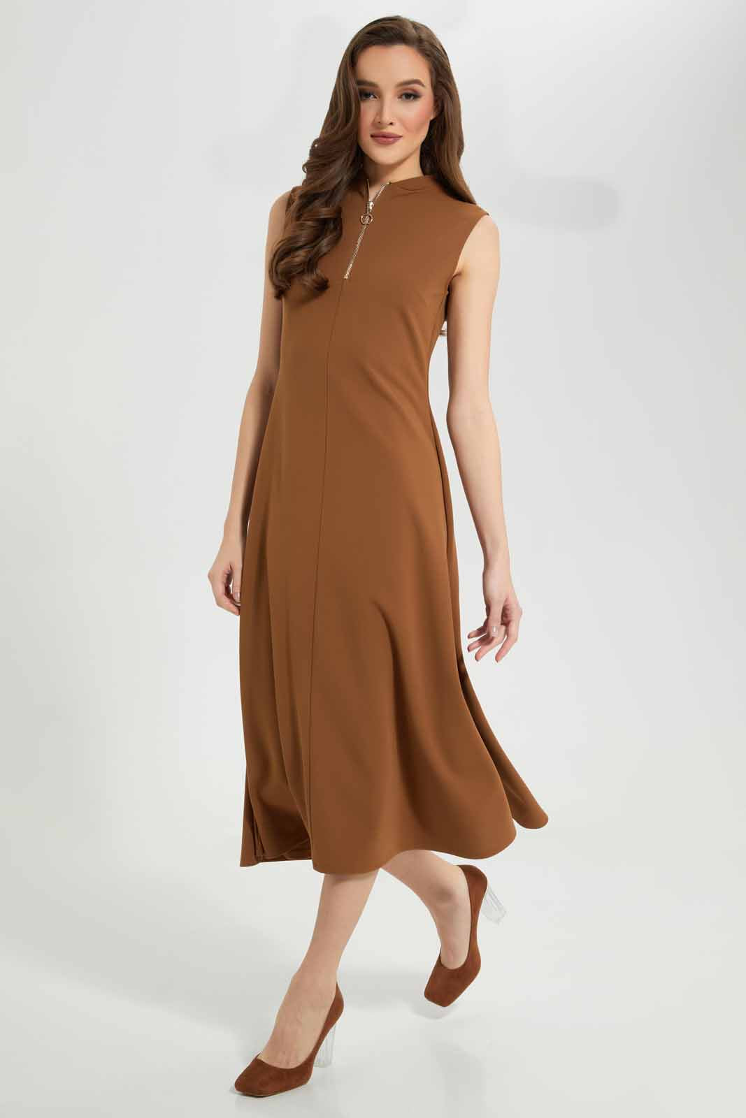 Redtag-Brown-Long-Dress-Category:Dresses,-Colour:Brown,-Deals:New-In,-Dept:Ladieswear,-Filter:Women's-Clothing,-LDC,-LDC-Dresses,-New-In-LDC-APL,-Non-Sale,-Section:Women,-W22B-Women's-