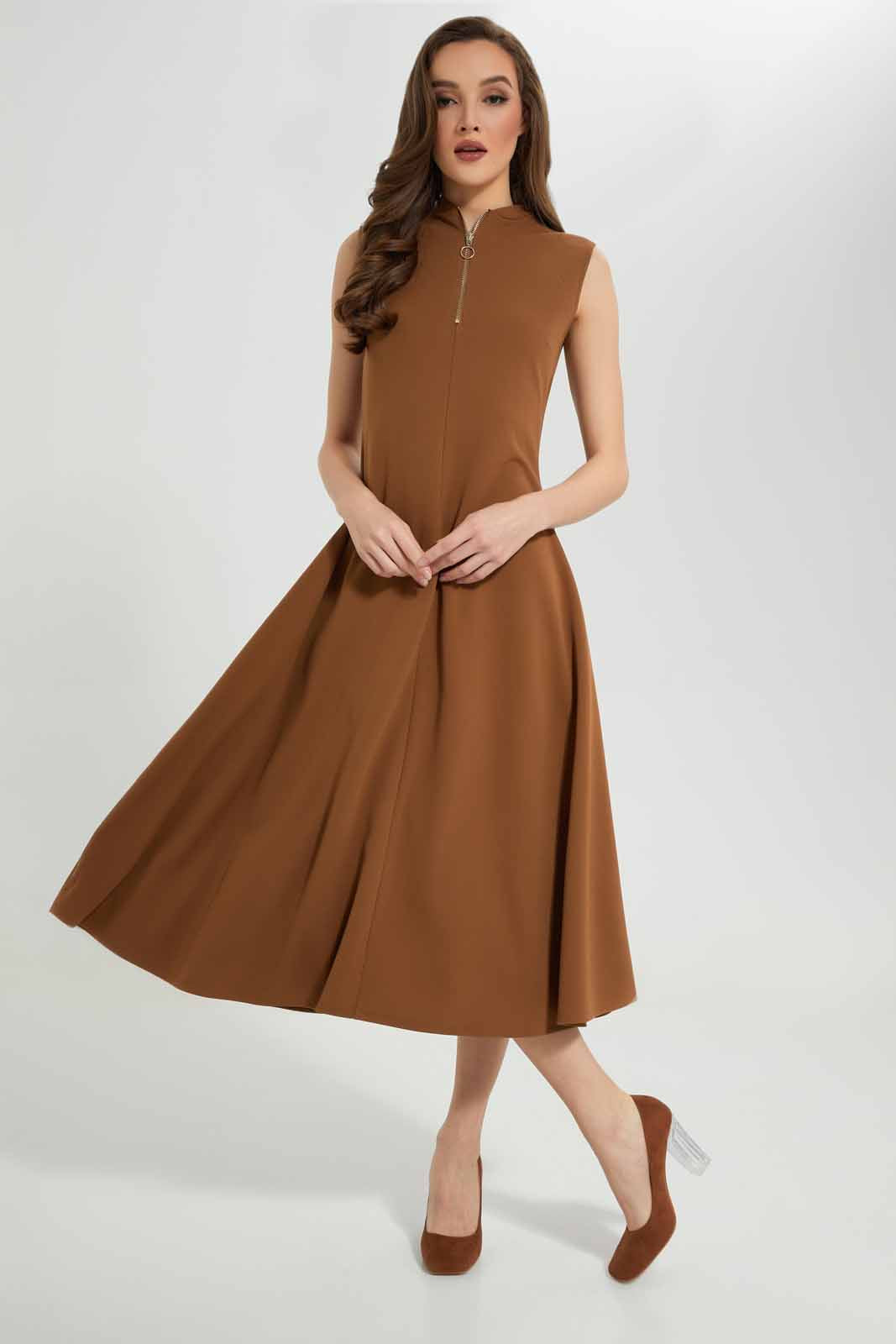 Redtag-Brown-Long-Dress-Category:Dresses,-Colour:Brown,-Deals:New-In,-Dept:Ladieswear,-Filter:Women's-Clothing,-LDC,-LDC-Dresses,-New-In-LDC-APL,-Non-Sale,-Section:Women,-W22B-Women's-