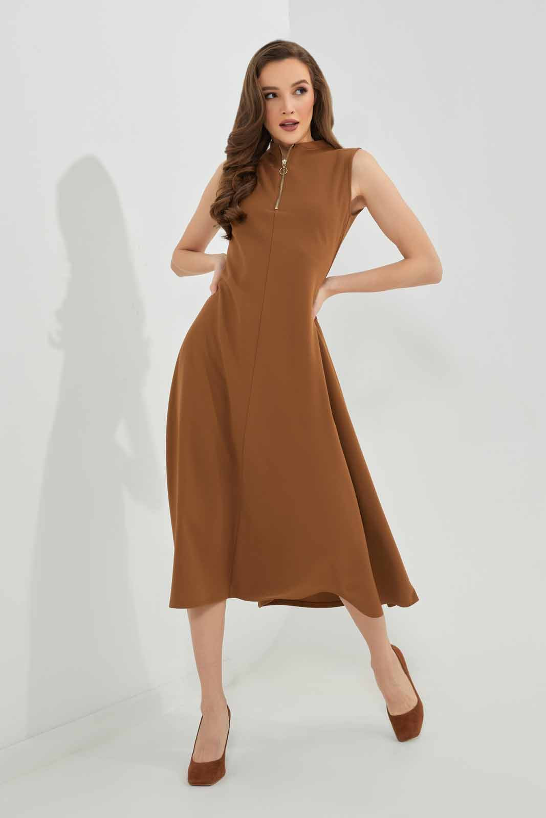 Redtag-Brown-Long-Dress-Category:Dresses,-Colour:Brown,-Deals:New-In,-Dept:Ladieswear,-Filter:Women's-Clothing,-LDC,-LDC-Dresses,-New-In-LDC-APL,-Non-Sale,-Section:Women,-W22B-Women's-
