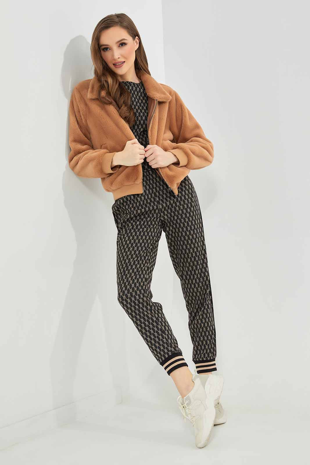 Redtag-Sand-Fur-Bomber-Jacket-Category:Jackets,-Colour:Sand,-Deals:New-In,-Dept:Ladieswear,-Filter:Women's-Clothing,-LDC,-LDC-Jackets,-New-In-LDC-APL,-Non-Sale,-Section:Women,-W22B-Women's-
