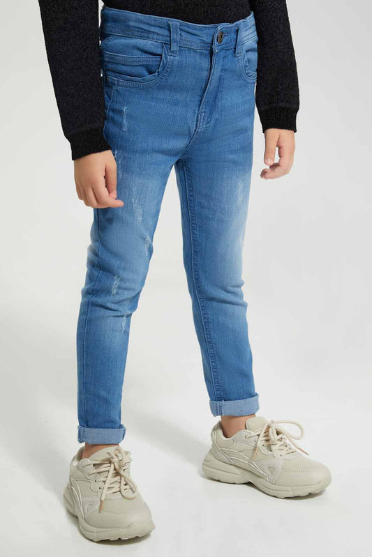 Redtag-Light-Wash-Ripped-Jeans-BOY-Jeans,-Category:Jeans,-Colour:Light-Wash,-Deals:New-In,-Filter:Boys-(2-to-8-Yrs),-New-In-BOY-APL,-Non-Sale,-Section:Boys-(0-to-14Yrs),-W22A-Boys-2 to 8 Years