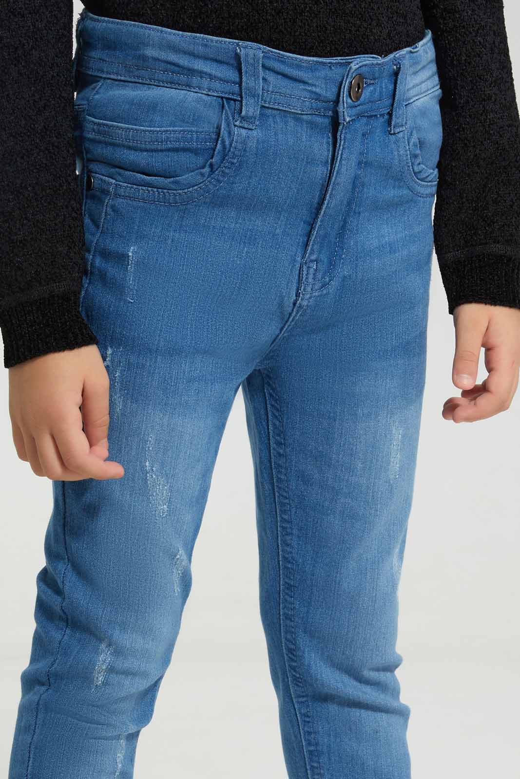 Redtag-Light-Wash-Ripped-Jeans-BOY-Jeans,-Category:Jeans,-Colour:Light-Wash,-Deals:New-In,-Filter:Boys-(2-to-8-Yrs),-New-In-BOY-APL,-Non-Sale,-Section:Boys-(0-to-14Yrs),-W22A-Boys-2 to 8 Years
