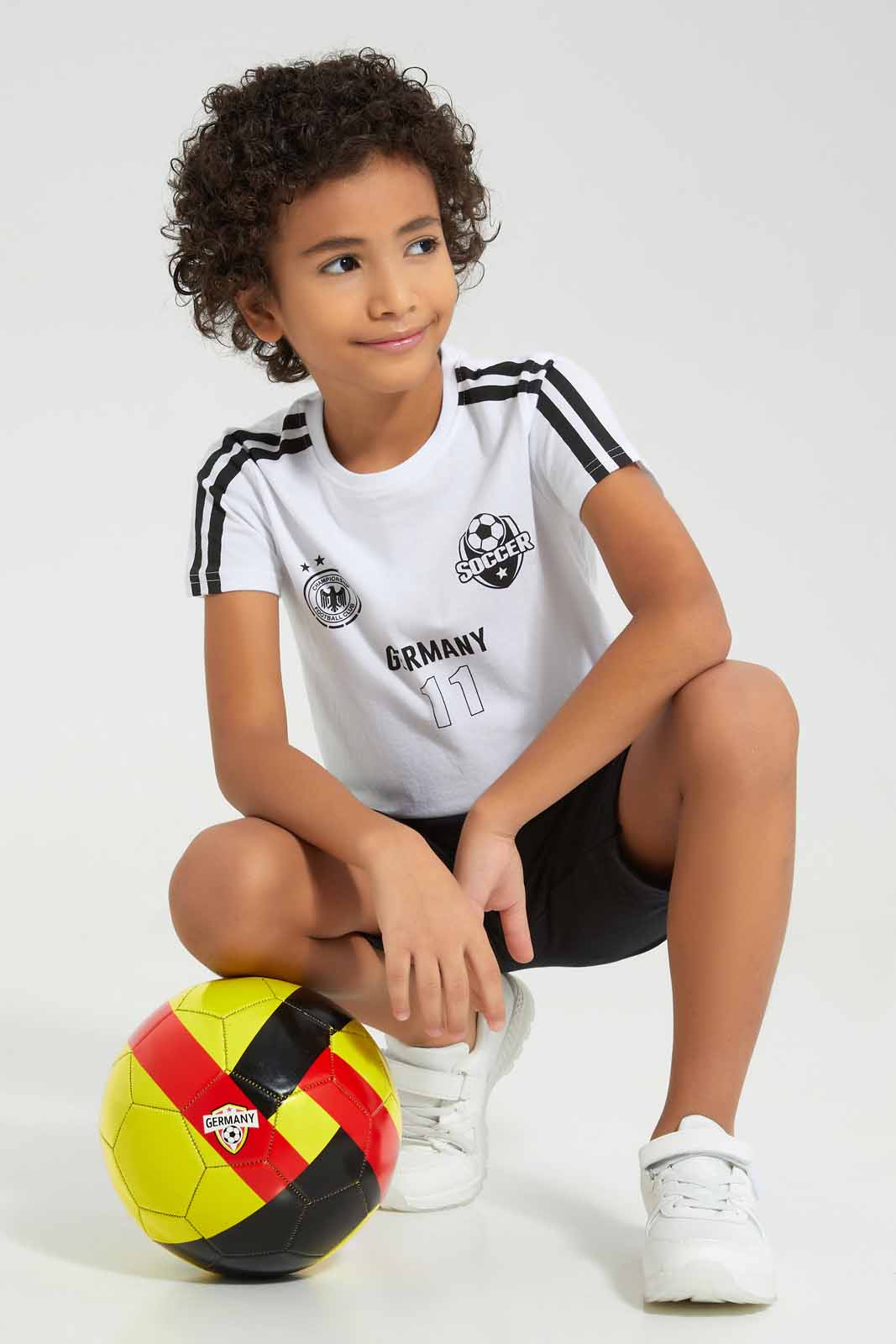 Boys White And Black Germany Set (2 Piece)