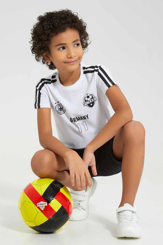 Boys White And Black Germany Set (2 Piece)