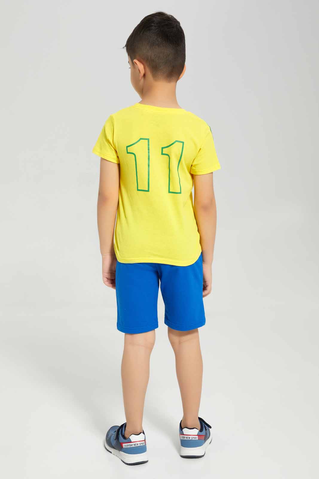 Boys Blue And Yellow Brazil Football Set (2 Piece)