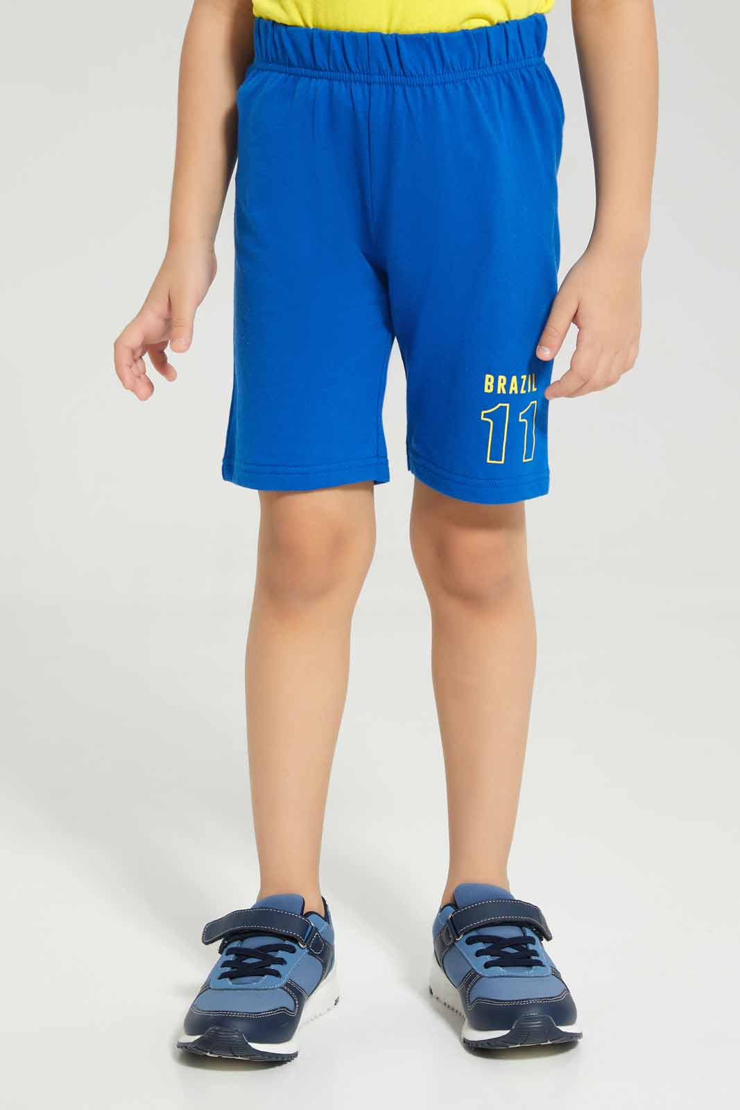 Boys Blue And Yellow Brazil Football Set (2 Piece)
