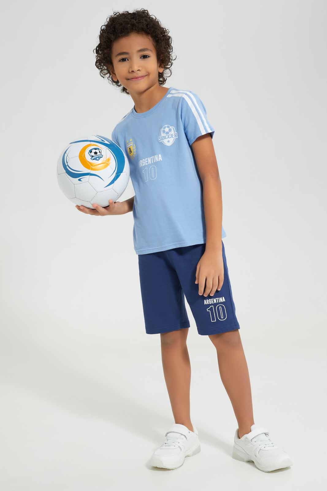 Boys Navy And Blue Argentina Football Set (2 Piece)