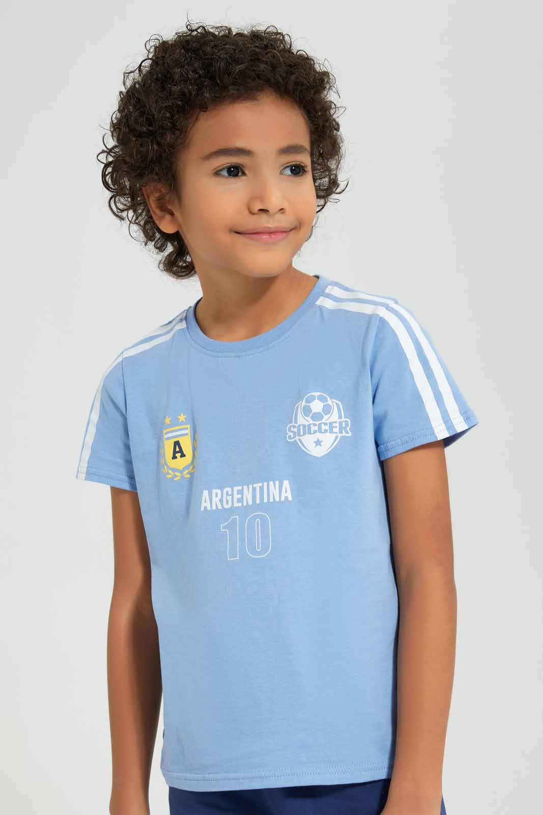 Boys Navy And Blue Argentina Football Set (2 Piece)