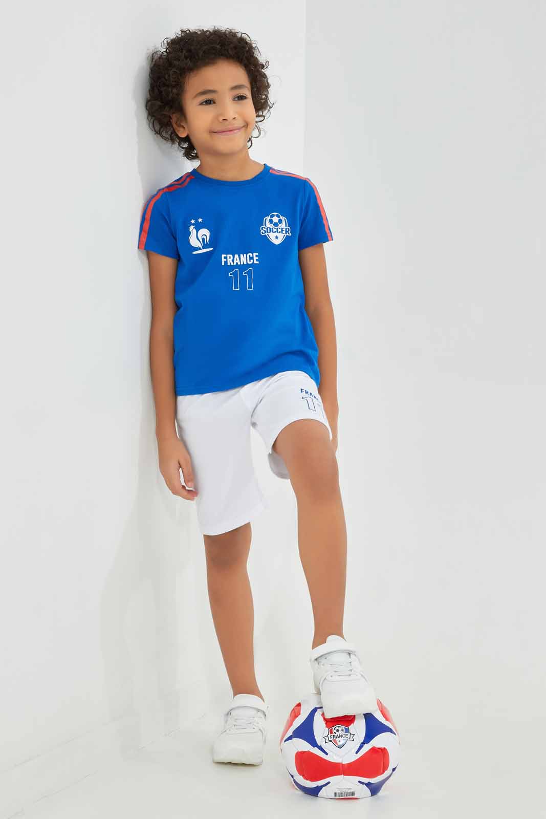 Boys White And Blue France Football Set (2 Piece)