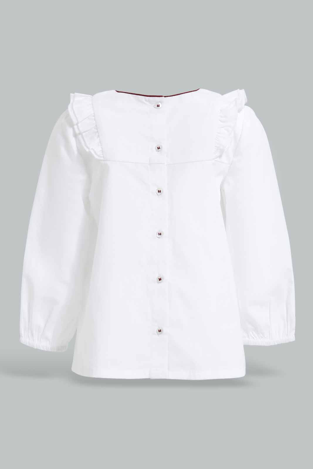 Redtag-White-Embroidery-At-Yoke-Blouse-Category:Blouses,-Colour:White,-Deals:New-In,-Filter:Infant-Girls-(3-to-24-Mths),-ING-Blouses,-New-In-ING-APL,-Non-Sale,-Section:Girls-(0-to-14Yrs),-W22A-Infant-Girls-3 to 24 Months