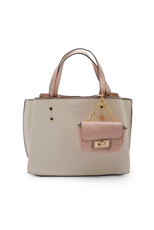 Women Beige Embellished Day Bag