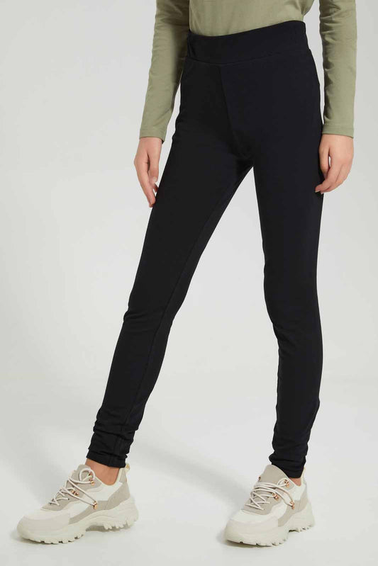Redtag-Black-Pique-Leggings-Category:Leggings,-Colour:Black,-Deals:New-In,-Filter:Senior-Girls-(8-to-14-Yrs),-GSR-Leggings,-New-In-GSR-APL,-Non-Sale,-Section:Girls-(0-to-14Yrs),-TBL,-W22A-Senior-Girls-9 to 14 Years