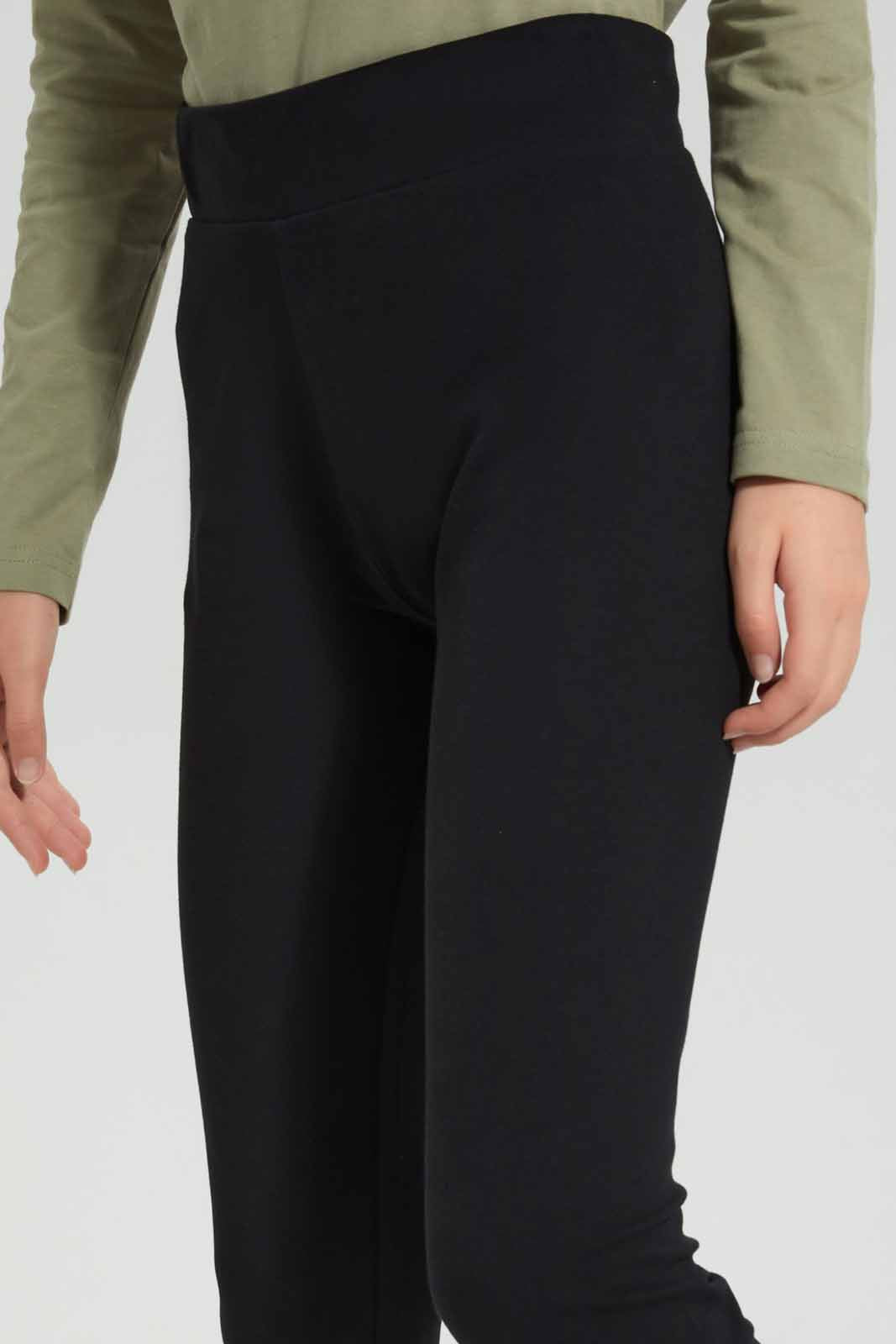 Redtag-Black-Pique-Leggings-Category:Leggings,-Colour:Black,-Deals:New-In,-Filter:Senior-Girls-(8-to-14-Yrs),-GSR-Leggings,-New-In-GSR-APL,-Non-Sale,-Section:Girls-(0-to-14Yrs),-TBL,-W22A-Senior-Girls-9 to 14 Years