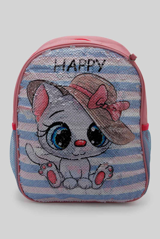 Redtag-Multi-Colour-Charcater-Embellished-Sequins-Backpack-Category:Bags,-Colour:Assorted,-Dept:Girls,-Filter:Girls-Accessories,-GIR-Bags,-New-In,-New-In-GIR-ACC,-Non-Sale,-Section:Girls-(0-to-14Yrs),-W22B-Girls-