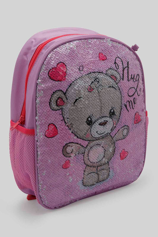 Redtag-Multi-Colour-Charcater-Embellished-Sequins-Backpack-Category:Bags,-Colour:Assorted,-Dept:Girls,-Filter:Girls-Accessories,-GIR-Bags,-New-In,-New-In-GIR-ACC,-Non-Sale,-Section:Girls-(0-to-14Yrs),-W22B-Girls-