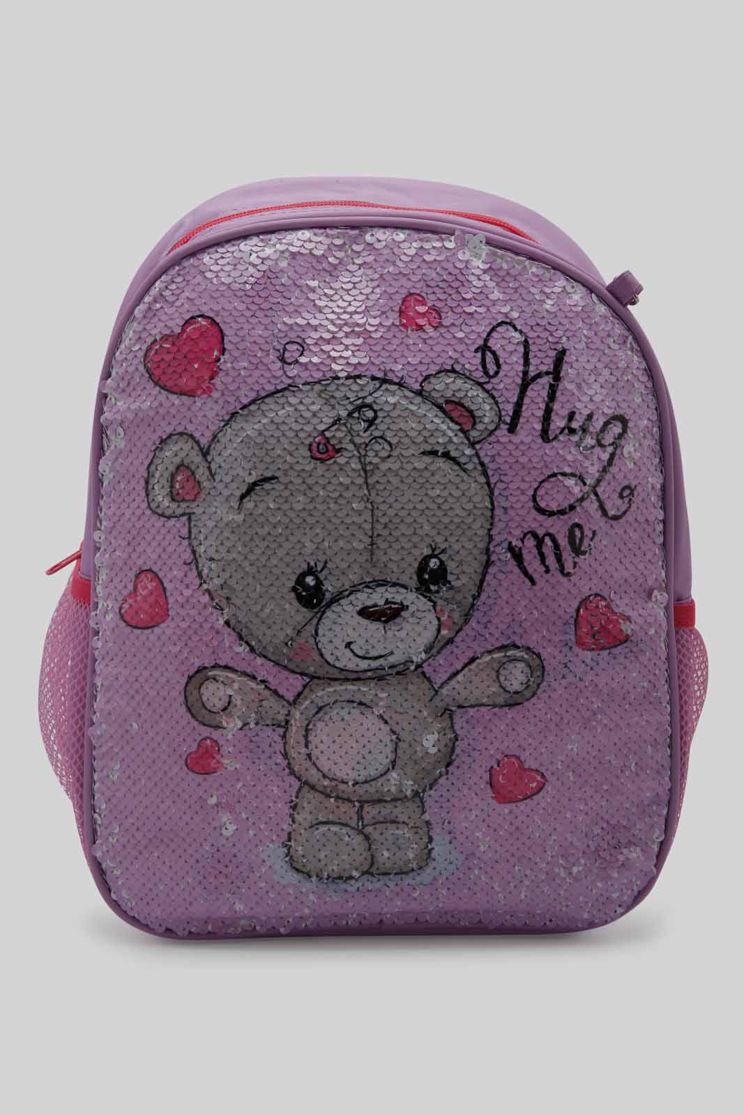 Redtag-Multi-Colour-Charcater-Embellished-Sequins-Backpack-Category:Bags,-Colour:Assorted,-Dept:Girls,-Filter:Girls-Accessories,-GIR-Bags,-New-In,-New-In-GIR-ACC,-Non-Sale,-Section:Girls-(0-to-14Yrs),-W22B-Girls-