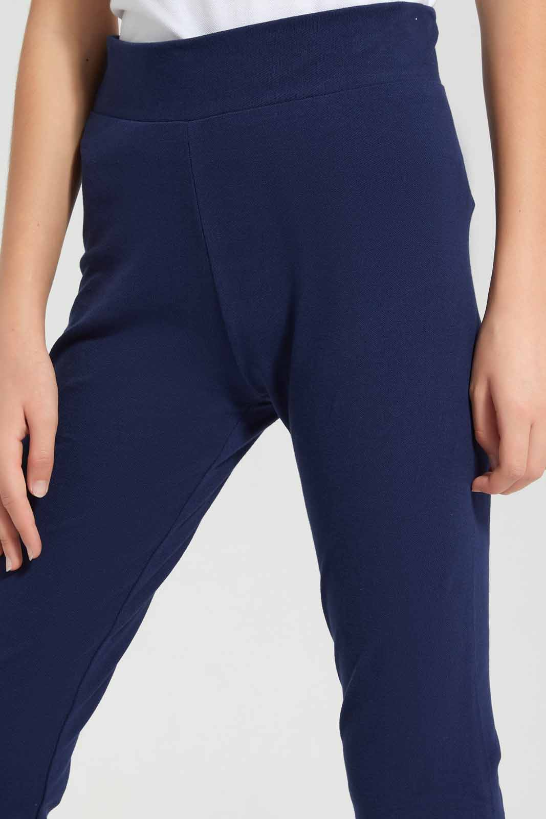 Redtag-Navy-Pique-Leggings-Category:Leggings,-Colour:Navy,-Deals:New-In,-Filter:Senior-Girls-(8-to-14-Yrs),-GSR-Leggings,-New-In-GSR-APL,-Non-Sale,-Section:Girls-(0-to-14Yrs),-TBL,-W22A-Senior-Girls-9 to 14 Years