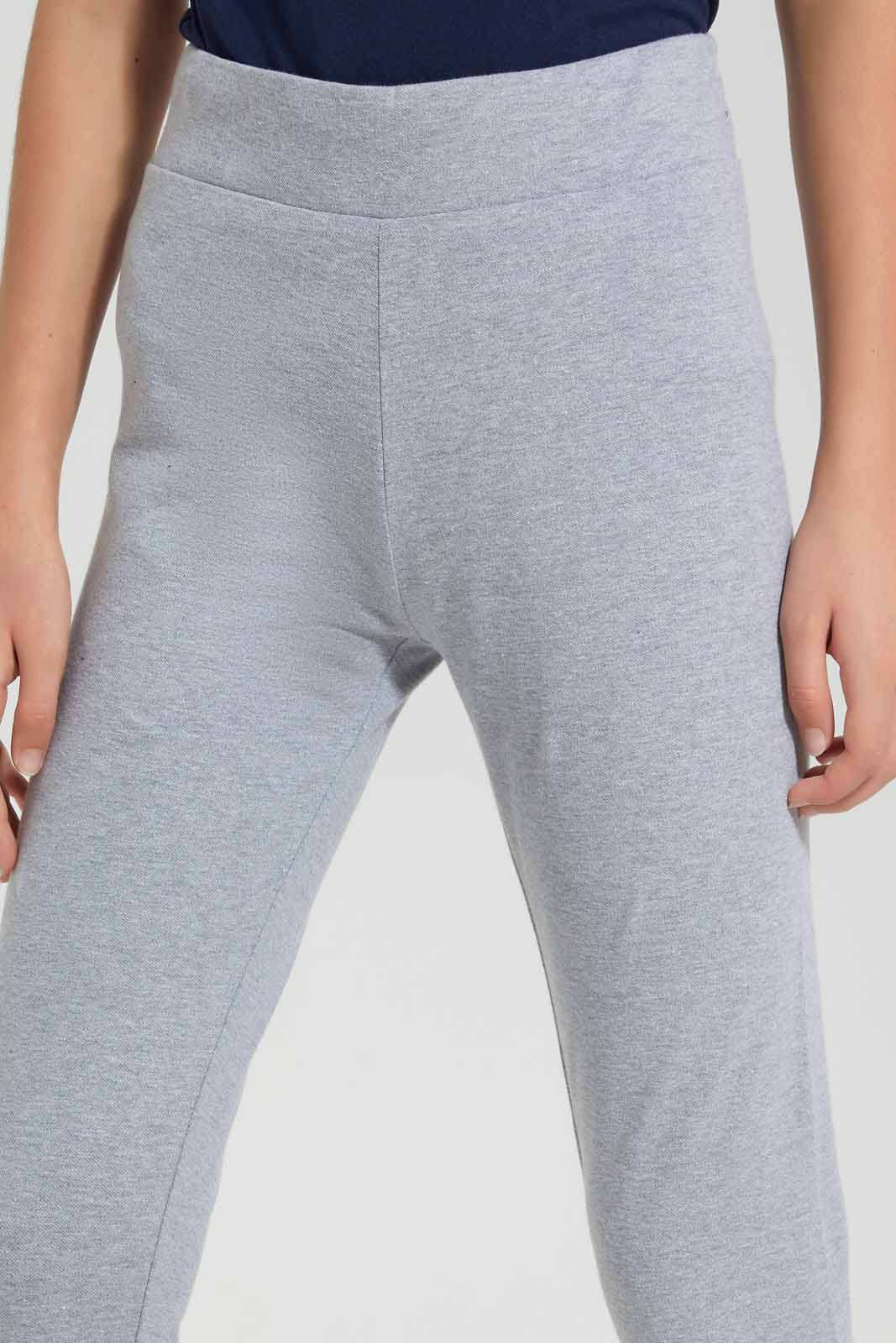 Redtag-Grey-Melange-Pique-Leggings-Category:Leggings,-Colour:Grey,-Deals:New-In,-Filter:Senior-Girls-(8-to-14-Yrs),-GSR-Leggings,-New-In-GSR-APL,-Non-Sale,-Section:Girls-(0-to-14Yrs),-TBL,-W22A-Senior-Girls-9 to 14 Years